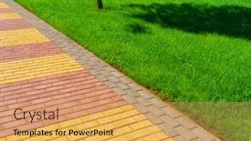  Presentation with paving - PPT theme enhanced with walkway-made-of-paving-slabs background and a yellow colored foreground