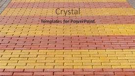  Presentation with paving - Cool new presentation design with walkway-made-of-paving-slabs backdrop and a coral colored foreground