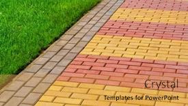  Presentation with paving - Colorful slide deck enhanced with walkway-made-of-paving-slabs backdrop and a yellow colored foreground