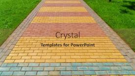  Presentation with paving - PPT theme with walkway-made-of-paving-slabs background and a yellow colored foreground
