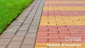  Presentation with paving - Presentation theme having walkway-made-of-paving-slabs background and a coral colored foreground