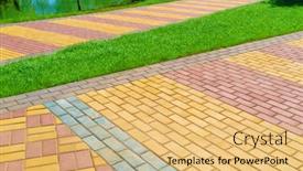  Presentation with paving - Audience pleasing theme consisting of walkway-made-of-paving-slabs backdrop and a yellow colored foreground