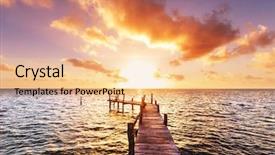  Presentation with beach litter - Audience pleasing presentation consisting of walkway ocean - boardwalk on beach backdrop and a lemonade colored foreground