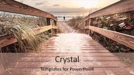  Presentation with honolulu senior on a beach - Colorful presentation enhanced with walkway ocean - boardwalk on beach backdrop and a coral colored foreground