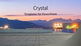  Presentation with parking lot - Presentation consisting of walkway ocean - empty parking lot with bay background and a light blue colored foreground