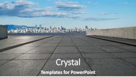  Presentation with parking lot - Slide set featuring walkway ocean - empty parking lot with skyline background and a gray colored foreground