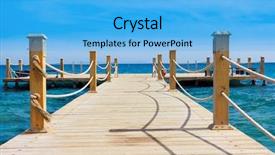  Presentation with bridge over troubled waters - Slide deck having walkway ocean - pier over waters background and a light blue colored foreground