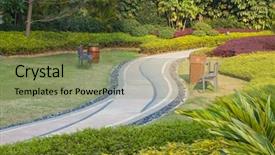  Presentation with beautiful green - Amazing slide deck having beautiful summer garden backdrop and a seafoam green colored foreground