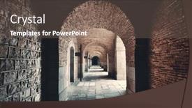  Presentation with structure - PPT theme with walkway-with-arch-structure-castell background and a tawny brown colored foreground