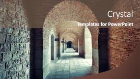  Presentation with structure - Amazing presentation theme having walkway-with-arch-structure-castell backdrop and a coral colored foreground
