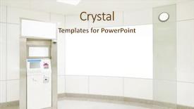  Presentation with atm machine - Presentation theme with wall and automated teller machine background and a cream colored foreground