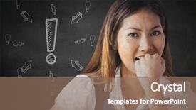  Presentation with grey - Cool new PPT layouts with wall and white exclamation point backdrop and a coral colored foreground