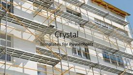  Presentation with house building - Amazing presentation design having wall and window yellow pipe backdrop and a  colored foreground