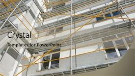  Presentation with house building - Amazing presentation theme having wall and window yellow pipe backdrop and a light gray colored foreground