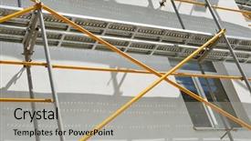  Presentation with house building - PPT theme consisting of wall and window yellow pipe background and a light gray colored foreground