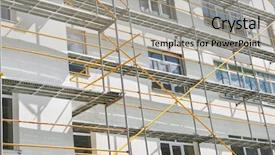  Presentation with scaffolding - Cool new presentation theme with wall and window yellow pipe backdrop and a light gray colored foreground