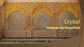  Presentation with mosaic - Slide deck consisting of wall-arabic-style-mosaic background and a tawny brown colored foreground