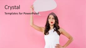  Presentation with thinking - Beautiful PPT layouts featuring wall background holding speech bubble backdrop and a lemonade colored foreground