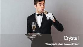  Presentation with image cardiovascular disease - Slide set featuring wall background looking aside drinking background and a gray colored foreground