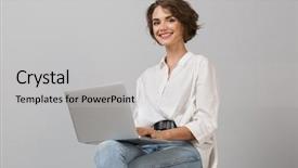  Presentation with wall - Audience pleasing slides consisting of wall background sitting on stool backdrop and a light gray colored foreground