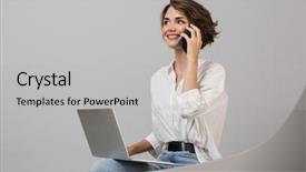  Presentation with wall - PPT layouts with wall background sitting on stool background and a light gray colored foreground