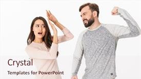  Presentation with angry - Audience pleasing slide deck consisting of wall background try to hit backdrop and a sky blue colored foreground