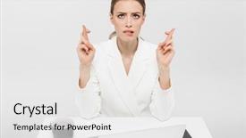  Presentation with hopeful - Slides with wall background using laptop computer background and a  colored foreground