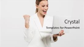  Presentation with laptop and wall - Slides with wall background using laptop computer background and a light gray colored foreground