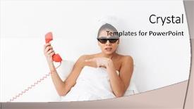  Presentation with phone tower - Theme enhanced with wall background wearing sunglasses talking background and a white colored foreground