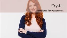  Presentation with cross love - Colorful PPT theme enhanced with wall background with arms cross backdrop and a coral colored foreground