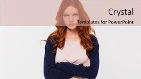  Presentation with angry - Cool new slides with wall background with arms cross backdrop and a coral colored foreground