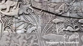  Presentation with aquatic animals - Beautiful theme featuring wall-carving-of-prasat-bayon backdrop and a gray colored foreground