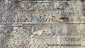  Presentation with famous leaders - Slide deck with wall-carving-with-depicting-troops background and a light gray colored foreground