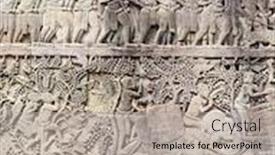  Presentation with famous leaders - Amazing PPT theme having wall-carving-with-depicting-troops backdrop and a light gray colored foreground