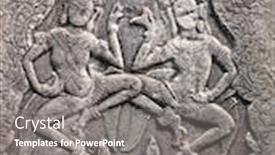  Presentation with dancing - Slides featuring wall-carving-with-two-womans background and a gray colored foreground