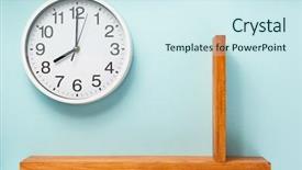  Presentation with clock - Audience pleasing slide set consisting of wall clock at abstract background backdrop and a cool aqua colored foreground