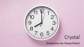  Presentation with clock - Cool new PPT theme with wall clock at abstract background backdrop and a lemonade colored foreground