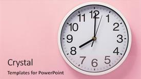  Presentation with purple wall - Cool new slides with education purple - wall clock at abstract background backdrop and a lemonade colored foreground