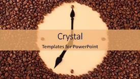  Presentation with beat clock - PPT theme featuring wall clock of coffee beans background and a  colored foreground