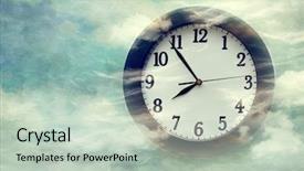 Presentation with surreal - Cool new presentation theme with wall clock on surreal looking backdrop and a soft green colored foreground