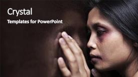  Presentation with domestic violence - PPT theme with wall concept for domestic violence background and a wine colored foreground