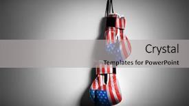  Presentation with usa flag - PPT theme consisting of wall concept of national power background and a light gray colored foreground