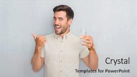  Presentation with drinking glass - Slides featuring wall drinking glass of water background and a  colored foreground