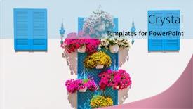  Presentation with ethnic - Presentation theme consisting of wall-floral-decoration-in-ethnic background and a light blue colored foreground