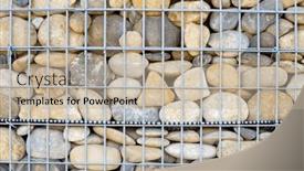  Presentation with support - Presentation theme featuring wall-formed-by-pebbles background and a mint green colored foreground