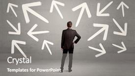  Presentation with elegant - Slides having wall full of arrows pointing background and a gray colored foreground