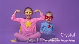  Presentation with ultra - Cool new presentation with wall girl power concept yellow backdrop and a violet colored foreground