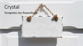  Presentation with blank - Theme enhanced with wall hangings - blank billboard on a house background and a light gray colored foreground