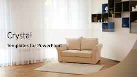  Presentation with living room - Cool new slides with wall hangings - living room interior with sofa backdrop and a  colored foreground