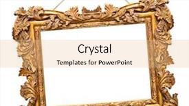  Presentation with frame - Presentation having wall hangings - retro frame at string isolated background and a coral colored foreground